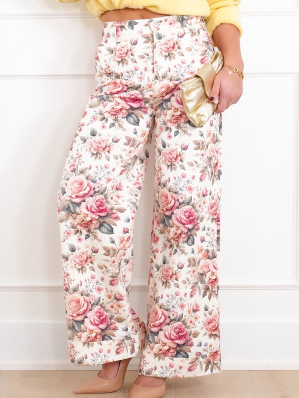 TCEC floral cuffed pants size medium